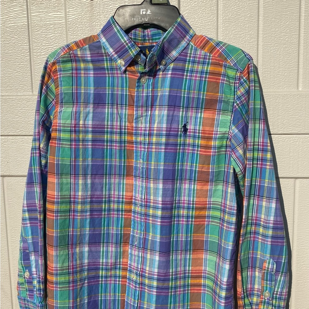 Boys Ralph Lauren long sleeve Polo plaid shirt